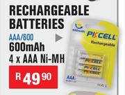 Dixon Rechargeable Batteries 600 Mah 4 x AAA Ni-MH AAA/600