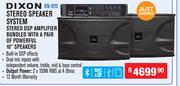 Dixon Stereo Speaker System Stereo DSP Amplifier Bundled With A Pair Of Powerful 10" Speakers BN-920