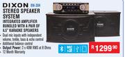 Dixon Stereo Speaker System Integrated Amplifier Bundled With A Pair Of 6.5" Karaoke Speakers BN-304