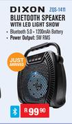 Dixon Rechargeable Bluetooth Speaker With LED Light Show ZQS-1411