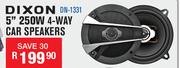 Dixon 5" 250W 4 Way Car Speakers DN-1331