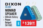 Dixon Nomad Rechargeable Bluetooth Speaker 0S-091-Each