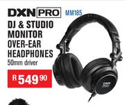 DXN PRO DJ And Studio Monitor Over Ear Headphones 50mm Driver MM185