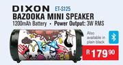 Dixon Bazooka Rechargeable Mini Bluetooth Speaker ET- S125-Each