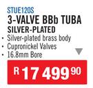 Sanchez Brass Instruments 3 Valve BBb Tuba Silver Plated STUE120S