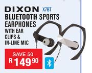 Dixon Bluetooth Sports Earphones With Ear Clips And In Line Mic X7BT