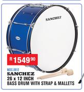 Sanchez 26 x 12 Inch Bass Drum with Strap And Mallets MDC-2612