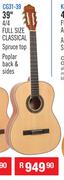 Sanchez Classical Guitar 39" 4/4 Full Size Classical Spruce Top, Poplar Back And Sides CG31-39