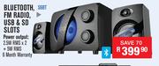 Dixon Multimedia Speaker System With Subwoofer Bluetooth, FM Radio, USB & SD Slots S6BT