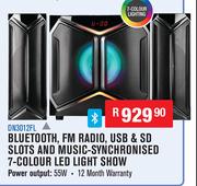 Dixon Multimedia Speaker System With Subwoofer Bluetooth, FM Radio, USB & SD Slots DN3012FL