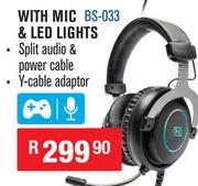 Dixon Gaming Headsets With Mic & LED Lights BS-033