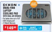Dixon Dual-Fan Laptop Cooling Pad With Dual Air Intakes N8