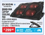 Dixon Gaming Quad-Fan Laptop Cooling Pad With 4 Speed Modes K9