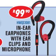 Dixon In-Ear Earphones With Ear Clips And Microphone HWQS1081