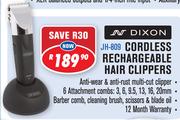 Dixon Cordless Rechargeable Hair Clippers JH-809