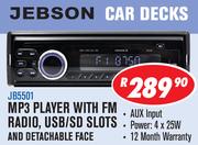 Jebson MP3 Player With FM Radio, USB/SD Slots And Detachable Face JB5501