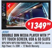 Dixon Double Din Media Player With 7" TFT Touch Screen USB&SD Slots JB703T