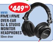 Five I Five Over-Ear DJ & Studio Monitor Headphones 50mm Driver MM185