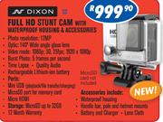 Dixon Full HD Stunt Cam With Waterproof Housing & Accessories S2