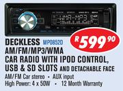 Dixon Deckless AM/FM/MP3/WMA Car Radio with iPod Control, USB & SD Slots and Detachable Face MP0852D