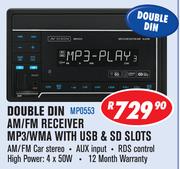 Dixon Double Din AM/FM Receiver MP3/WMA with USB & SD Slots MP0553