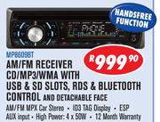 Dixon AM/FM Receiver CD/MP3/WMA with USB & SD Slots, RDS & BT Control and Detachable Face MP8609BT