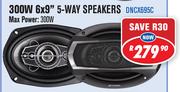 Dixon 300W 6x9" 5-Way Speakers DNCX695C