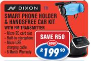Dixon Smart Phone Holder & Handsfree Car Kit with FM Transmitter T11