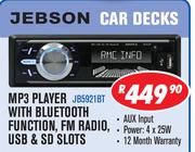 Jebson MP3 Player with Bluetooth Function, FM Radio, USB & SD Slots JB5921BT