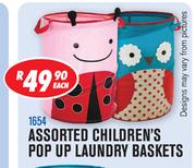 Assorted Children's Pop Up Laundry Baskets 1654-Each