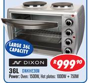 Countertop Oven & Stove With 2 Solid Hot Plates DNKHE36N-36Ltr