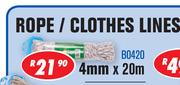 Rope/Clothes Lines BO420-4mm x 20m