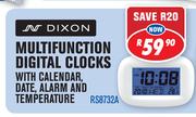 Dixon Multifunction Digital Clocks With Calender,Date,Alarm And Temperature RS8732A