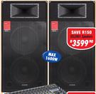 Dixon Dual 15" DJ/PA Speakers Pair SDJ3001