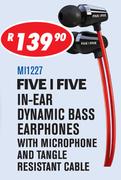 Five I Five In-Ear Dynamic Bass Earphones With Microphone And Tangle Resistant Cable MI1227
