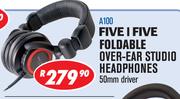 Five I Five Foldable Over-Ear Studio Headphones 50mm Driver A100