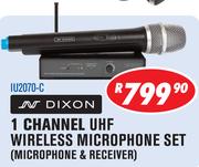 Dixon 1 Channel UHF Wireless Microphone Set(Microphone & Receiver) IU2070-C