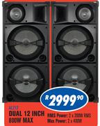 Dixon Dual 12" 800W Max Stereo Speakers AL212