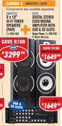 Dixon 2x12" Hi-Fi Tower Speakers Pair KMSP212X