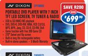 Dixon Portable DVD Player With 7" TFT LED Screen TV Tuner & Radio SPFM866