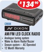 Dixon AM/FM LED Clock Radio CR694