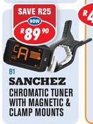 Sanchez Chromatic Tuner With Magnetic & Clamp Mounts B1