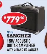 Sanchez 15W Acoustic Guitar Amplifier With 3 Band Equaliser AP-15