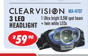 Clear Vision 3 LED Headlight MX-H707