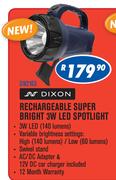 Dixon Rechargeable Super Bright 3W LED Spotlight DN2163