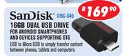Sandisk 16GB Dual USB Drive For Android Smartphones & Devices Supporting OTG 016G-G46