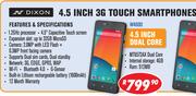 Dixon 4.5" Dual Core 3G Touch Smartphone W460D-Each
