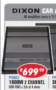 Dixon Car Amplifiers 1800W 2 Channel PYU60.2