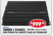Dixon Car Amplifiers 3000W 4 Channel High Power Full Mosfet AB Technology PYU75.4