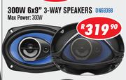 Dixon Car Speakers 300W 6 x 9" 3 Way Speakers DN69398